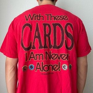 Divorced Dads "Im never alone" Red Graphic T-Shirt